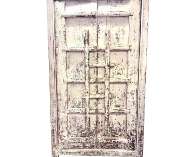 Antique Asian Salvaged Door Tall Cabinet