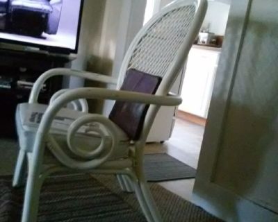 chair , wicker an banboo white