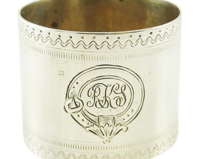Antique Victorian Era Sterling Silver Childs Napkin Ring Christening Gift