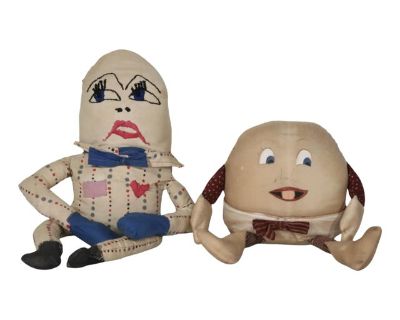 2 Vintage Cloth Humpdy Dumpty Dolls