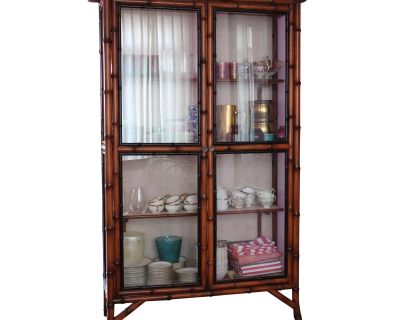 Chinoiserie Faux Bamboo China Cabinet
