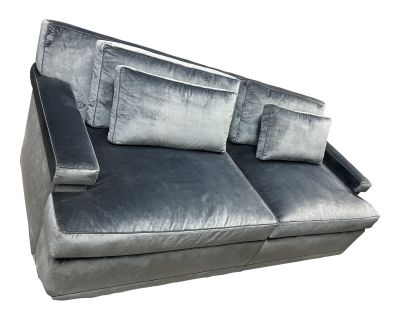 Nancy Corzine Boris Silk Boucheron Sapphire Contemporary Couch