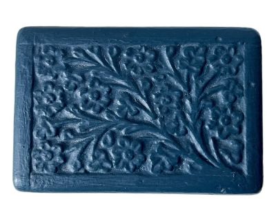 Vintage Anglo-Indian Carved Box-Painted Hague Blue