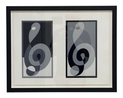 Circa 1970's Josef Albers G-Cleft Notes Variant Screenprint