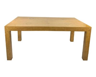 Attributed to Milo Baughman for Thayer Coggin Mid-Century Modern Burl Wood Parson Dining Table