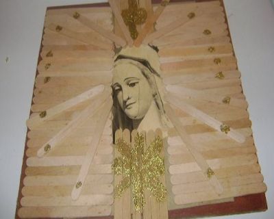 Homemade Mother Mary Wall Hanging