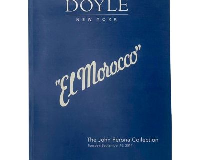 El Morocco: The John Perona Collection Catalogue Booklet Doyle Auction Nyc