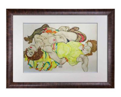 Egon Schiele Lithograph Signed "Two Reclining Models..." Dated #‘Ed Lt. Ed.