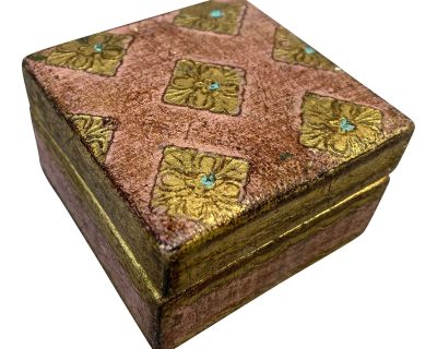 1990s Small Vintage Florentine Trinket Keepsake Box