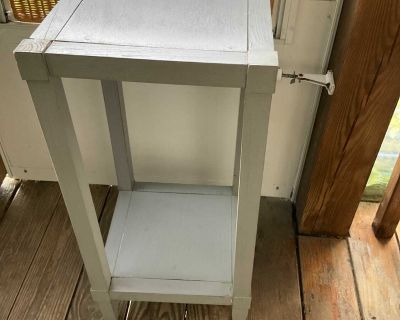 Gray wood accent table