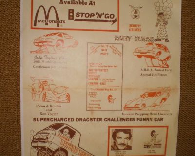 RARE Mid America Raceway RACING GARAGE SHOP POSTER MAR Old School Drag strip