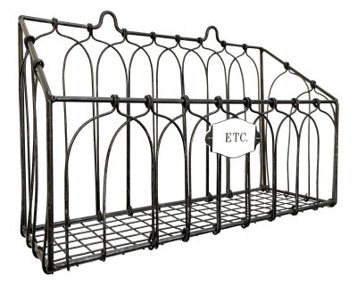 Wrought Iron Black Mail French Basket