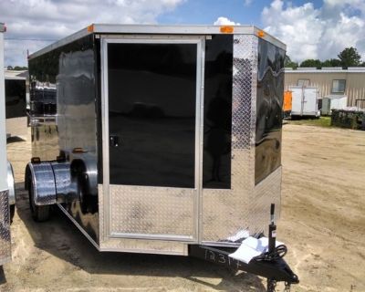 7x12 SA Enclosed Cargo Trailer Door in V-nose Black