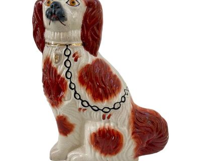 Large Antique English Staffordshire Ruby Spaniel Dog