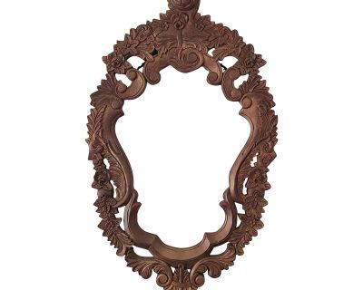 Large 1960s Ornate Hand Carved Wood Frame