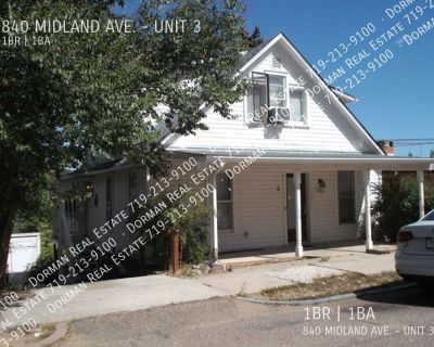 840 MIDLAND AVE.. Step into charm and character with this one-of-a-kind, upper-level 1 bedroom / 1 bath apartment located in a beautiful historic home in the heart of Manitou Springs. Spacious Bedroom Bright and airy with room to relax. Stylish Tiled Bathroom Updated and full of personality. Original Wood Floors Warmth and vintage charm throughout. Gas Stove Perfect for home chefs and cozy even...