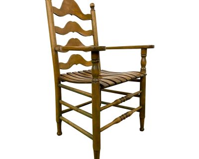 Vintage Shaker Arts and Crafts Style Ladderback Slat Seat Chair