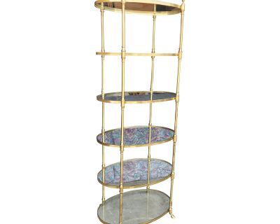 Vintage 1970's LaBarge Italian Solid Brass Etagere