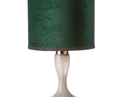 Vintage with Blown Glass and Velvet Table Lamp from Doria, Germany, 1970s