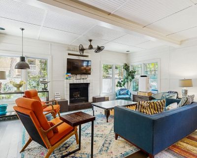 Avg / night: $447. Dog-Friendly Cottage by the Beach with Private Pool, Pool Spa, & Free WiFi | Located in St. Simons Island, GA | 4.05 Stars | 4 Bed, 4 Bath | Pet-friendly. Dog-friendly. Max 12 guests. Escape to your perfect St. Simons Island oasis, where relaxation and adventure await! Nestled in a lush garden setting just around the corner from the beach, this charming home is ideal for fami...