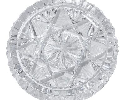 Mid 20th Century Cut Crystal Ashtray/ Wine Coaster