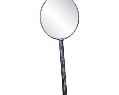 Beautiful Art-Deco, pearlized celluloid mirror. Has flower patterns on handle.. Dimensions 5 W 1 D 12.5 H Styles Art Deco Art Nouveau Period 1930s Item Type Vintage, Antique or Pre-owned Shop Sustainably with Chairish Materials Mirror Silverplate Condition Good Condition, Original Condition Unaltered, Some Imperfections Color Tan Condition Notes The metal ring (as seen in the photo) has a sligh...