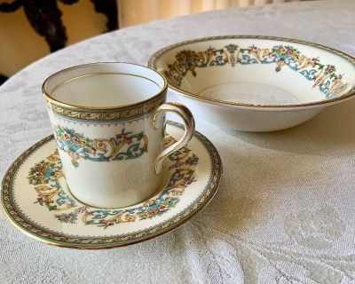 Aynsley "Henley" After Dinner 6 Demi-Tasse & Fruit/Dessert Bone China Sets