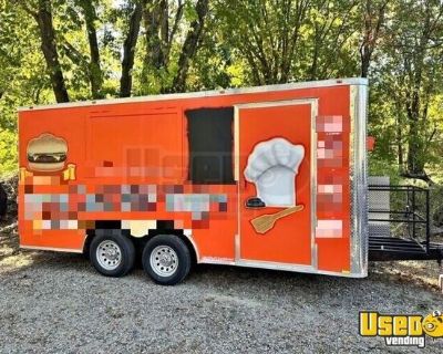 2023 8.5 x 16' Kitchen Food Concession Trailer with Pro-Fire System