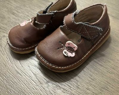 Little Soles - Brown Leather Butterfly Shoes - size 3