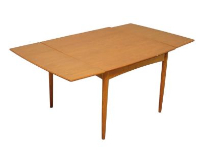 Danish, Modern Teak Square Dining Table With Draw Leaves
