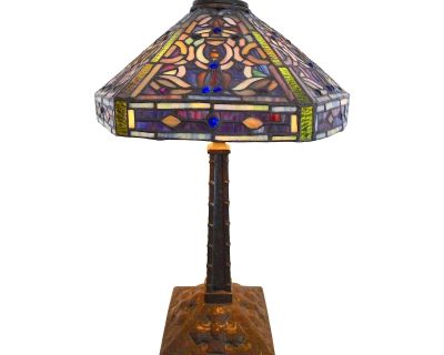 Late 19th Century Antique Arts and Crafts Iron Table Lamp