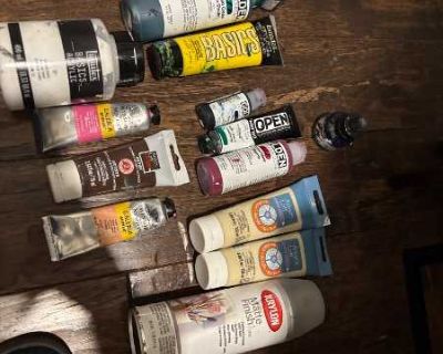 Leftover art paint supplies