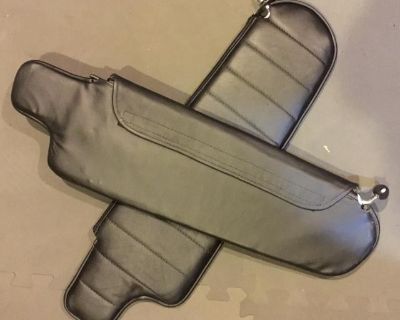 Bay Window Sun Visor Set Black Leather Covered Bus