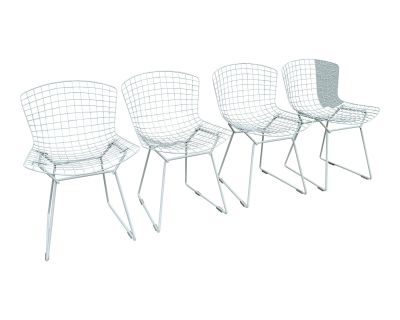 1960s Vintage Mid Century Modern Knoll Harry Bertoia Side Chairs- Set of 4