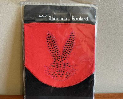RED PET BANDANNA WITH GEMS & BELLS