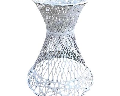 Vintage Spun Fiberglass Twist Table Base or Plant Stand in the Style of Russell Woodard
