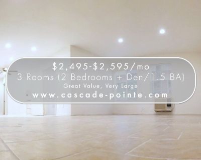 3 Rooms/1.5 Bath (2 Bedrooms+den) - Great Value
