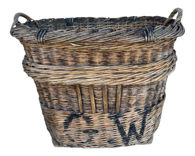 Early 20th Century French Champagne Grape Harvest Wicker Basket