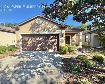 4516 Paper Mulberry Place. You are viewing a beautiful Riverview located in the desirable Magnolia Park community. This home boasts a spacious kitchen/living space that highlights the stone countertops, stainless appliances, accent fish tank, and fireplace. Take a step outside to the covered lanai where you can enjoy the privacy of no back neighbors and enjoy that natural woods surrounding the ...