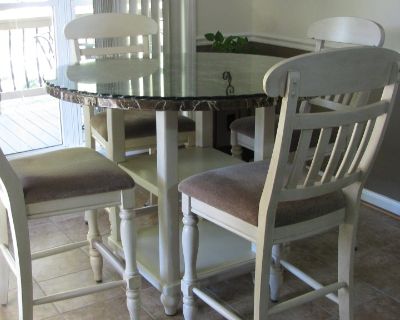 Bar height table with 4 chairs