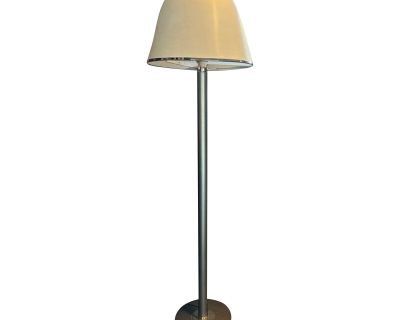 1980s Guzzini White & Chrome Italian Floor Lamp