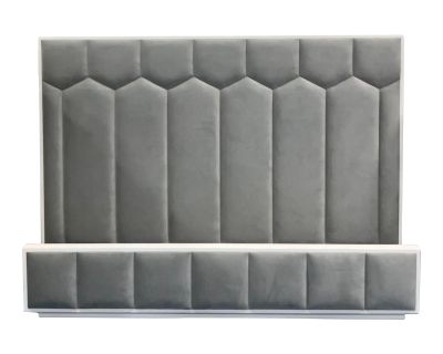 Caracole Modern Gray Velvet Honey I’m Home King Bed Frame