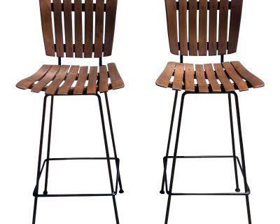 1960s Vintage Pair of Arthur Umanoff Style Bar Stools