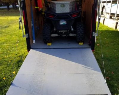 Polaris RzR with Rainbow 7x14 cargo trailer