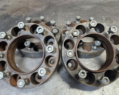 Four used 2 inch wheel spacers for skid steers for sale. These are Bobcat solid cast spacers. Removed from a Bobcat 873 but will fit many brands and models.