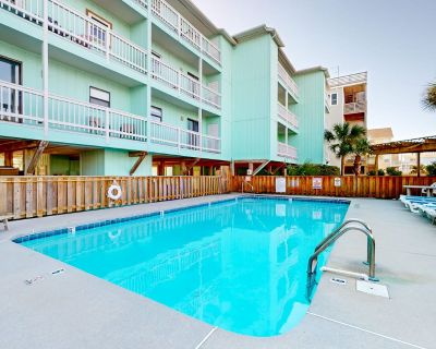 Avg / night: $189. Dog-friendly condo near the beach with pool, covered balcony, streaming, & W/D | Located in Carolina Beach, NC | 4.25 Stars | 3 Bed, 2 Bath | Pet-friendly. Dog-friendly. Max 8 guests. Conveniently located just a few hundred yards from the nearest beach access, this first-floor condo offers the perfect home base for a relaxing and unforgettable vacation with your family and fr...