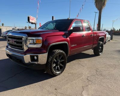 Mileage: 142,373. Year: 2014. Make: GMC. Model: Sierra 1500 Double Cab. Trim: SLE Pickup 4D 6 1/2 ft. Automatic, 6-Spd HD transmission. Exterior: Red. Interior: Black. Interior: 2WD, Keyless Entry, V8 EcoTec3 5.3L FF, AM/FM Stereo, Side Air Bags, Power Windows, Tilt Wheel, Head Curtain Air Bags, ABS (4-Wheel), OnStar, Oversized Premium Wheels 20+, Air Conditioning, Backup Camera, Bluetooth Wire...
