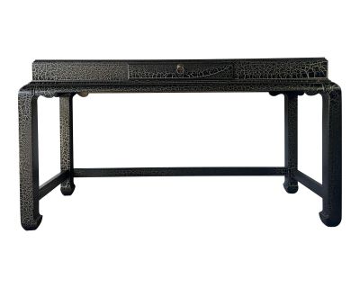 Vintage Asian Ming - Style Black Crackle Finished Console or Sofa Table by Lane