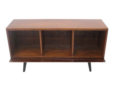 Mid Century Walnut Stereo Record Cabinet in the Style of McCobb