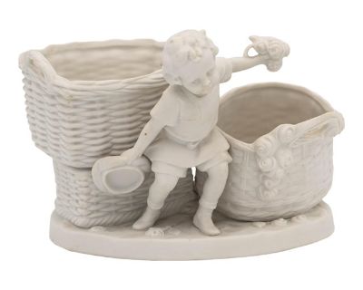 Early 20th Century Parian Figural Group With Baskets